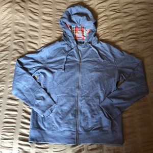 Men’s Light Blue Hoodie with Plaid Lining